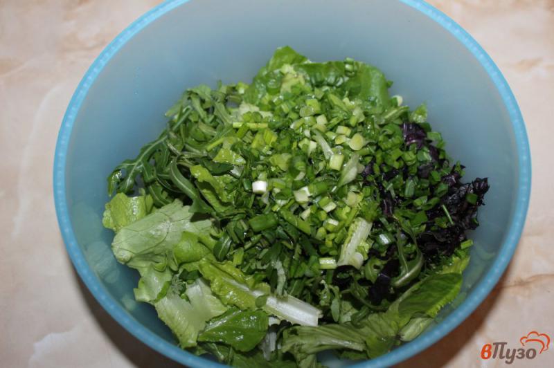 Фото приготовление рецепта: Зеленый диетический салат шаг №4