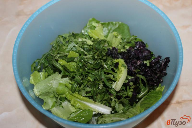 Фото приготовление рецепта: Зеленый диетический салат шаг №3