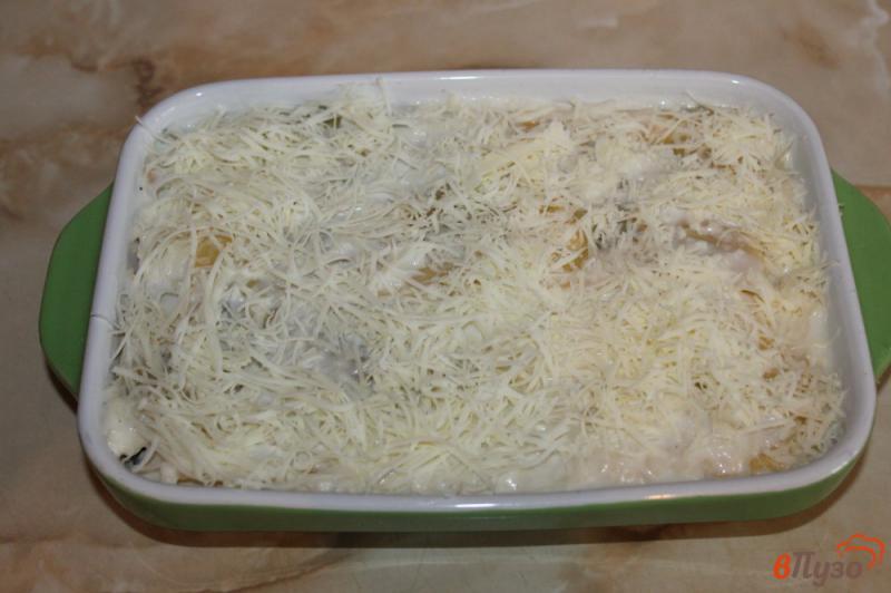 Фото приготовление рецепта: Лазанья со шпинатом, рыбой и фетой шаг №10