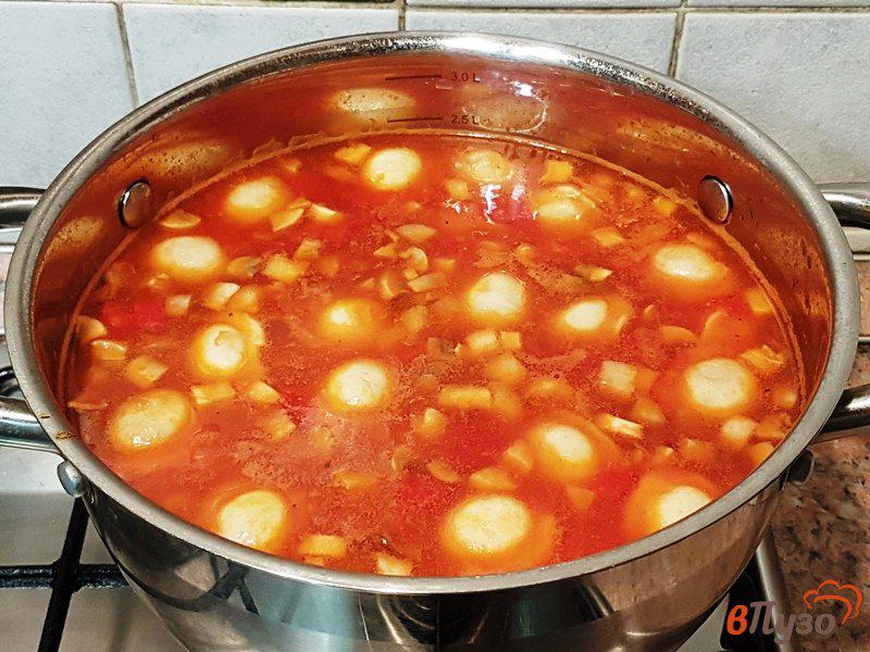 Фото приготовление рецепта: Суп с равиоли шаг №9