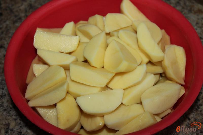 Фото приготовление рецепта: Картофель тушеный в рукаве с грибами и луком шаг №1