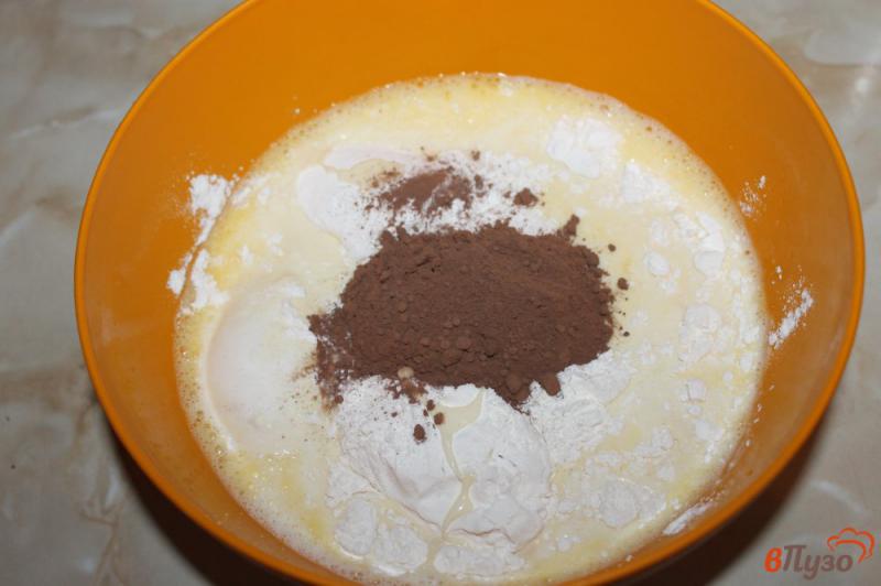 Фото приготовление рецепта: Блины с какао и ванилью шаг №3