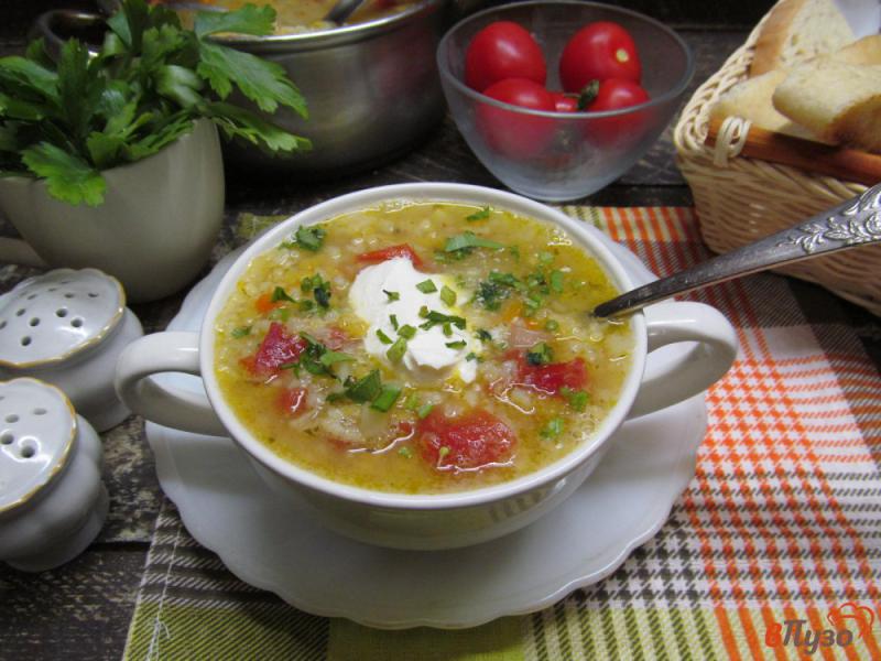 Фото приготовление рецепта: Рисовый суп с чечевицей и куриными потрохами шаг №7