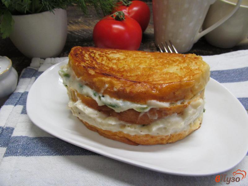 Фото приготовление рецепта: Бутерброд с сырной кремовой начинкой шаг №10