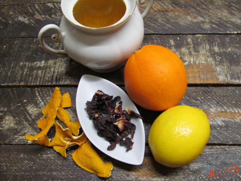 Фото приготовление рецепта: Цитрусовый чай с каркаде шаг №1