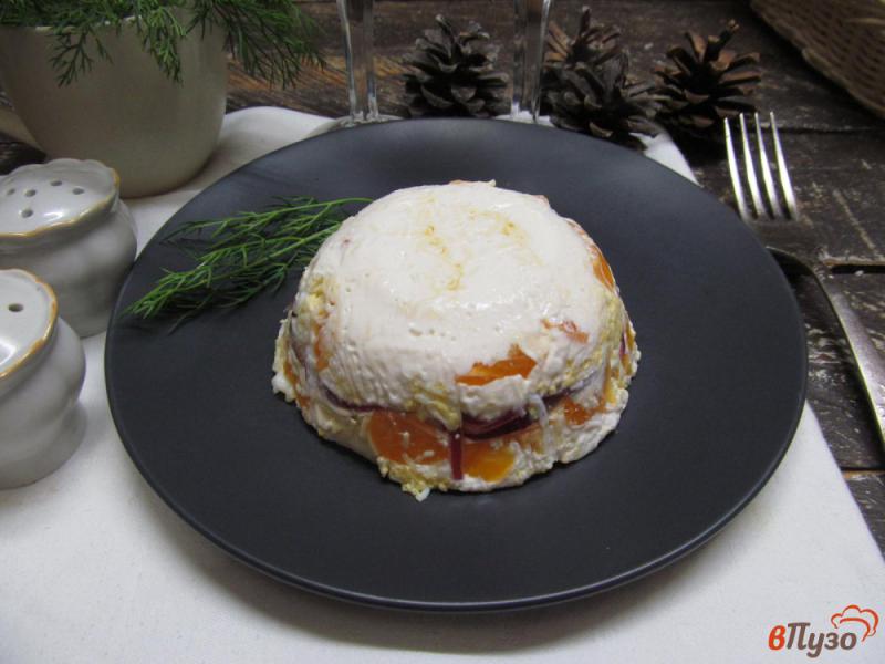 Фото приготовление рецепта: Мандариновый салат с сыром шаг №11