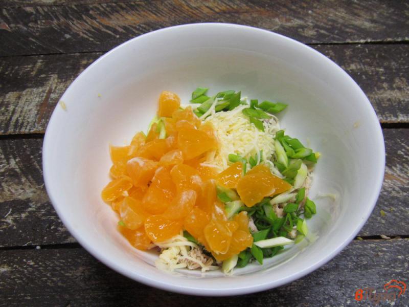 Фото приготовление рецепта: Мясной салат с мандарином и гранатом шаг №4