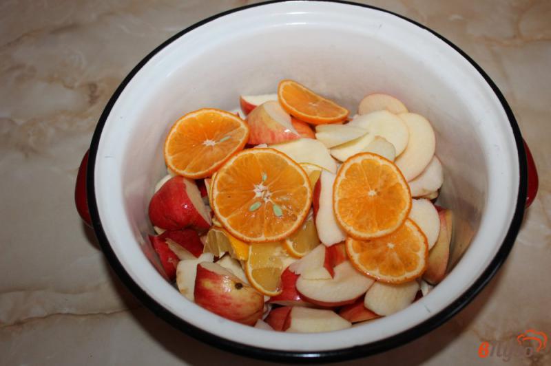 Фото приготовление рецепта: Яблочно - цитрусовый напиток шаг №2