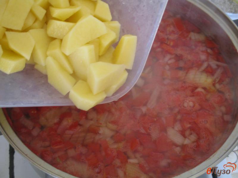 Фото приготовление рецепта: Суп из скумбрии с помидорами шаг №2