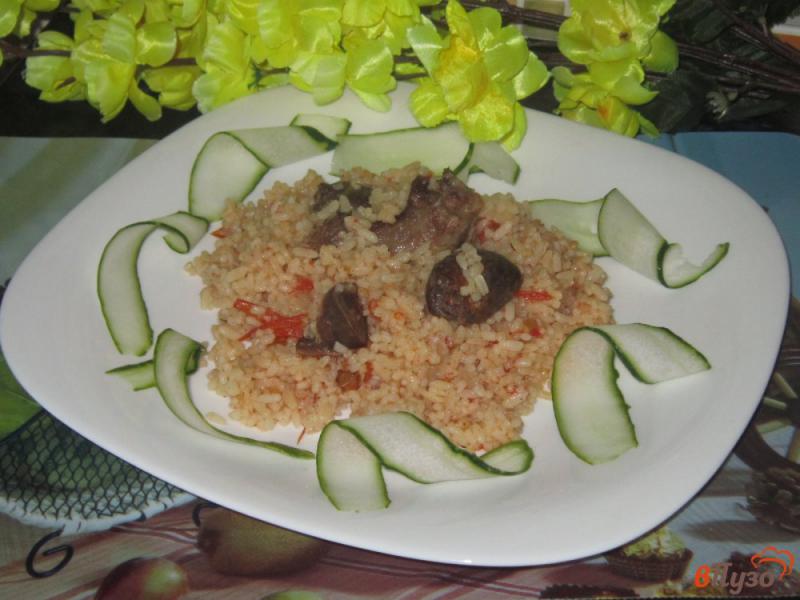 Фото приготовление рецепта: Рис с утиными потрохами шаг №8