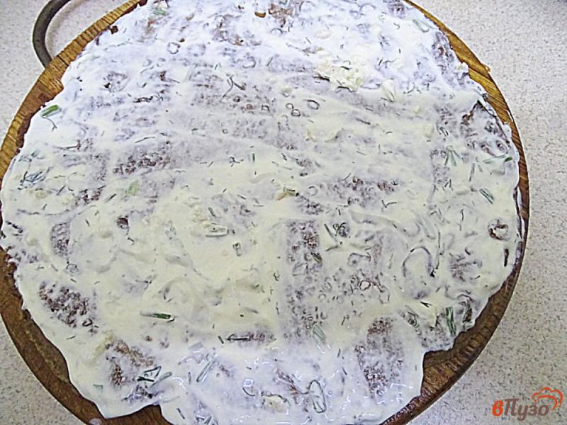 Фото приготовление рецепта: Печёночный торт диетический шаг №10