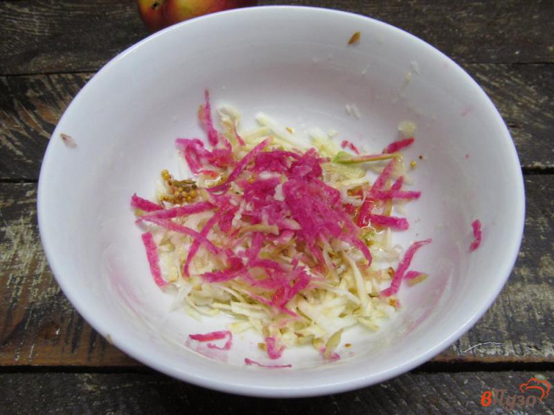 Фото приготовление рецепта: Свежий салат из сельдерея редьки и яблока шаг №4
