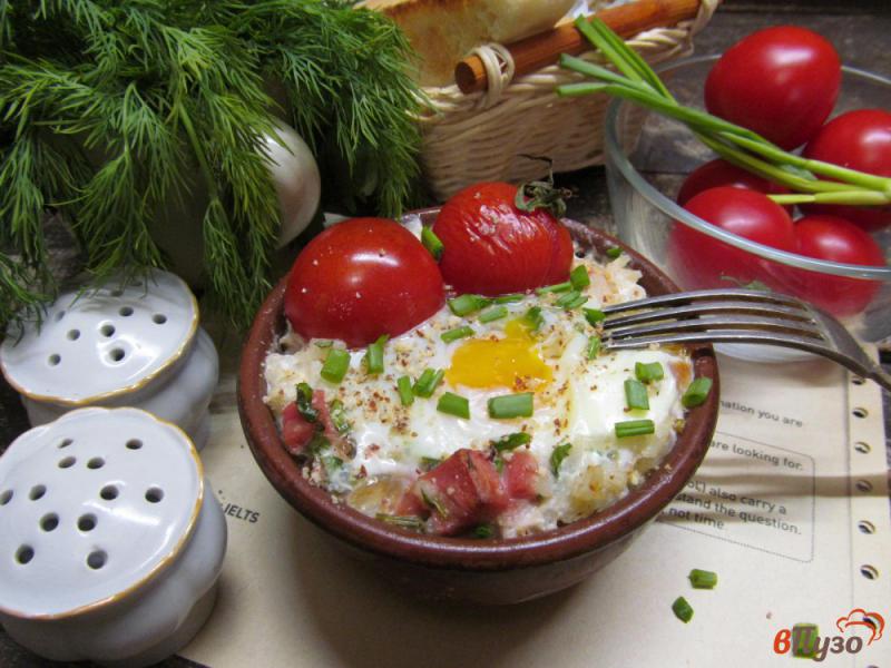 Фото приготовление рецепта: Яйца кокот с рисом шаг №7