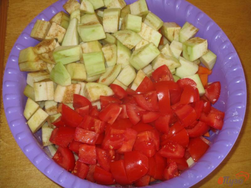 Фото приготовление рецепта: Рагу из куриной грудки с баклажанами и помидорами шаг №3