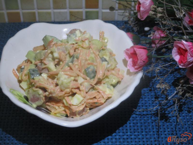 Фото приготовление рецепта: Салат с охотничьими колбасками шаг №6