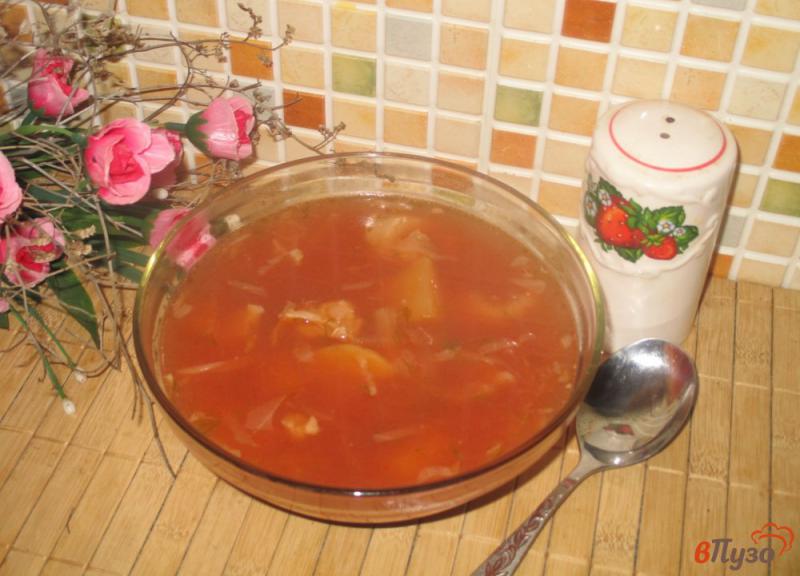 Фото приготовление рецепта: Борщ из свиной рульки с квашенной капустой шаг №7