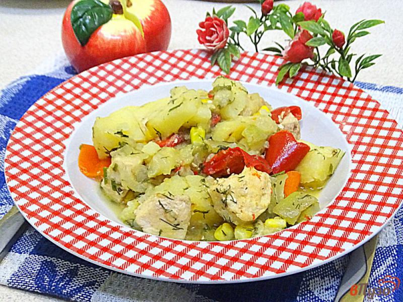 Фото приготовление рецепта: Рагу овощное с куриным филе. шаг №9