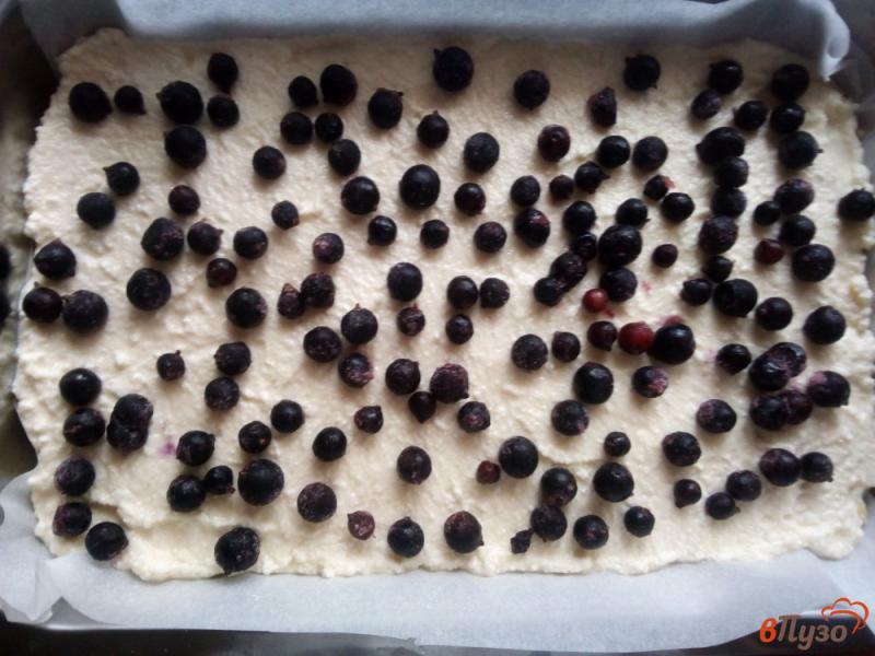 Фото приготовление рецепта: Тертый пирог с творогом и чёрной смородиной шаг №9