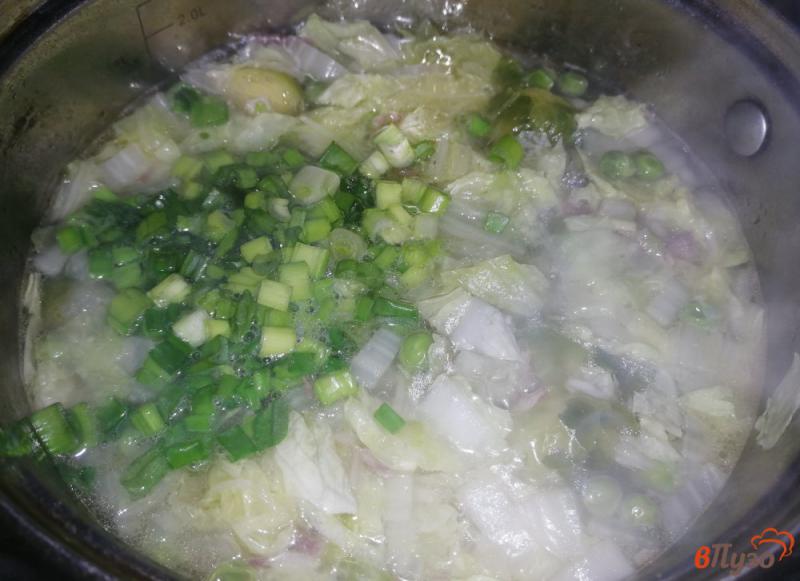 Фото приготовление рецепта: Суп из брюссельской и пекинской капусты шаг №10