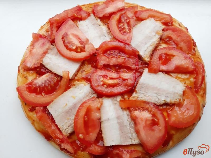 Фото приготовление рецепта: Пицца с бужениной шаг №4