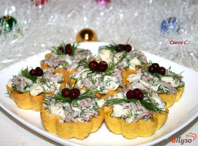 Фото приготовление рецепта: Мясной салат в тарталетках шаг №6