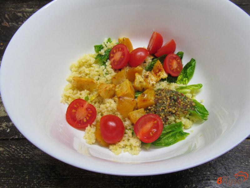 Фото приготовление рецепта: Салат с тыквой пшеном и сыром шаг №9