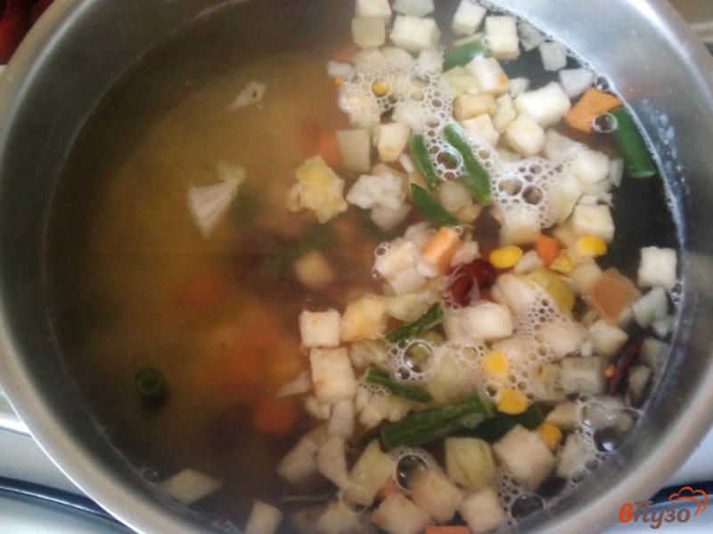 Фото приготовление рецепта: Суп с мексиканской овощной смесью шаг №6
