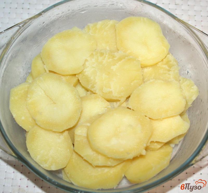 Фото приготовление рецепта: Запеканка из картофеля с цветной капустой и лососем шаг №3