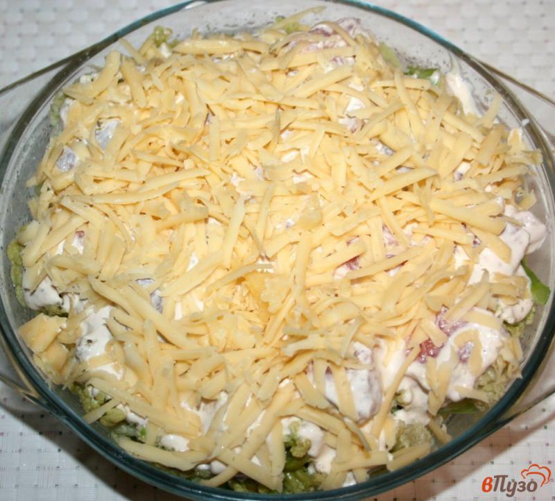 Фото приготовление рецепта: Запеканка из картофеля с цветной капустой и лососем шаг №8