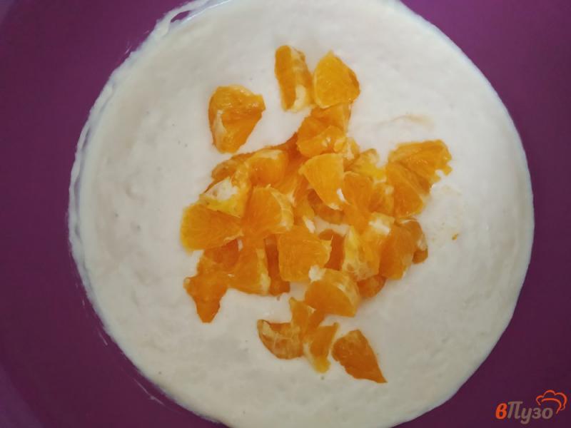 Фото приготовление рецепта: Оладьи с апельсиновой начинкой шаг №5