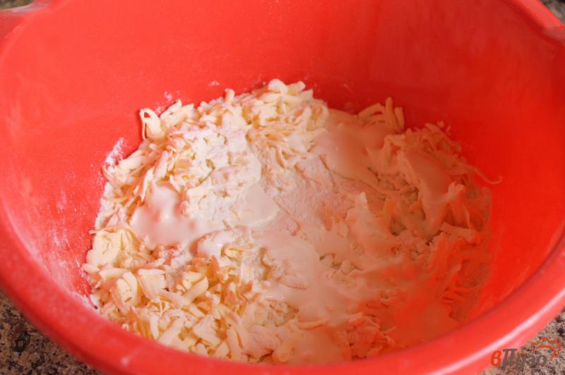 Фото приготовление рецепта: Пирог из песочного теста с сыром яйцом и жареным луком шаг №1
