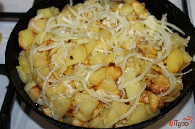 Фото приготовление рецепта: Картофель по - сельски с копченым салом шаг №4