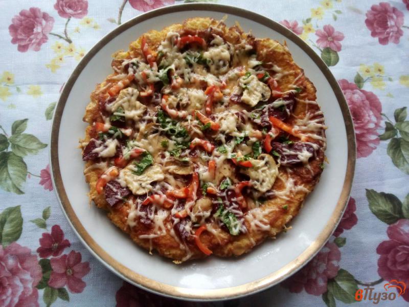 Фото приготовление рецепта: Пицца на сковороде шаг №11