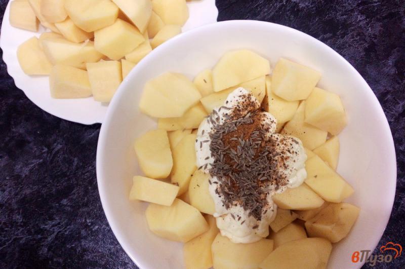 Фото приготовление рецепта: Пряный картофель в духовке шаг №3