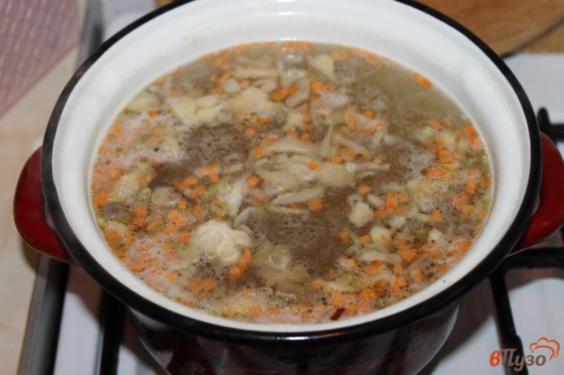 Фото приготовление рецепта: Суп с вешенками и фрикадельками на мясном бульоне шаг №3