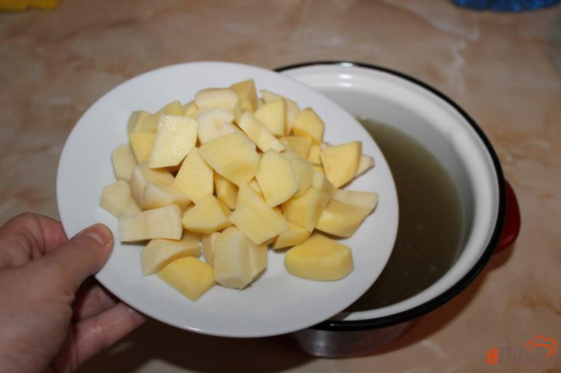 Фото приготовление рецепта: Суп с вешенками и фрикадельками на мясном бульоне шаг №1