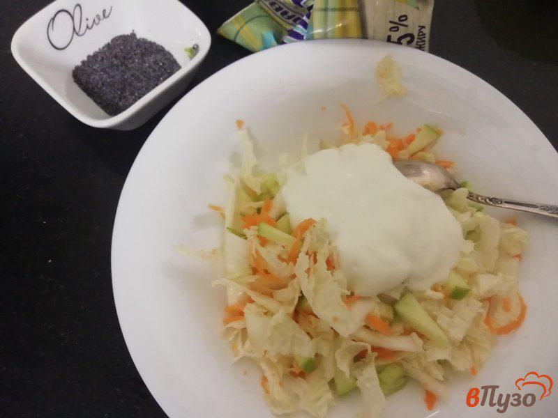 Фото приготовление рецепта: Овощной салат с добавлением мака шаг №3