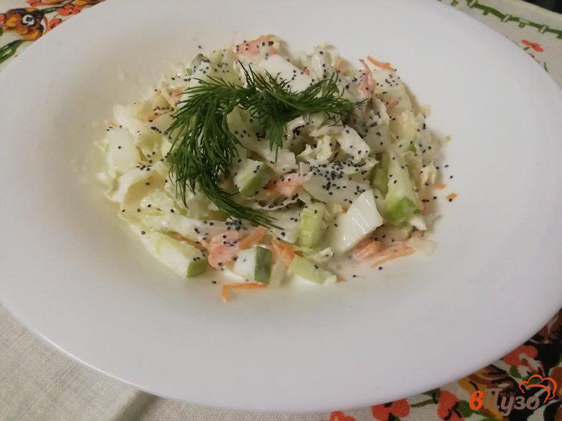 Фото приготовление рецепта: Овощной салат с добавлением мака шаг №4