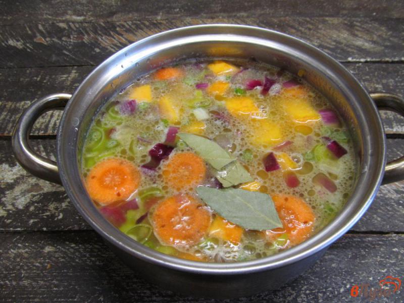 Фото приготовление рецепта: Тыквенный суп пюре с фасолью шаг №5