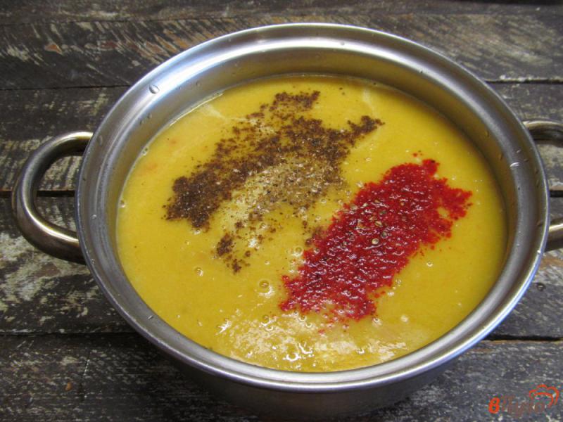 Фото приготовление рецепта: Тыквенный суп пюре с фасолью шаг №10
