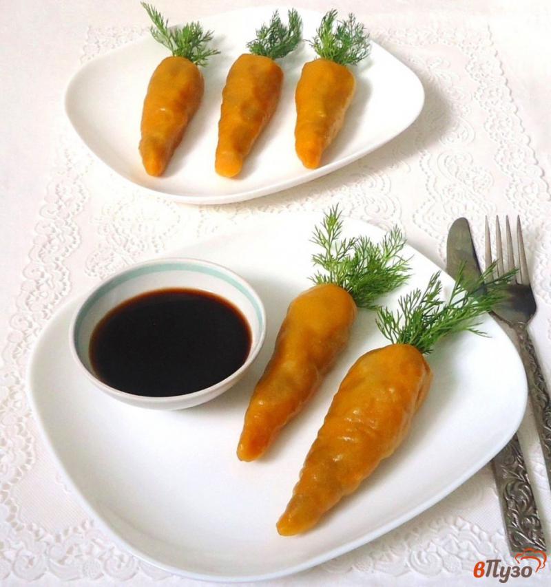 Фото приготовление рецепта: Постные манты «Морковки» шаг №13