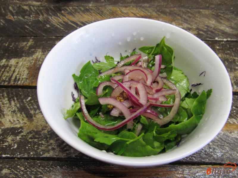 Фото приготовление рецепта: Салат из краснокочанной капусты со шпинатом и красной смородиной шаг №4