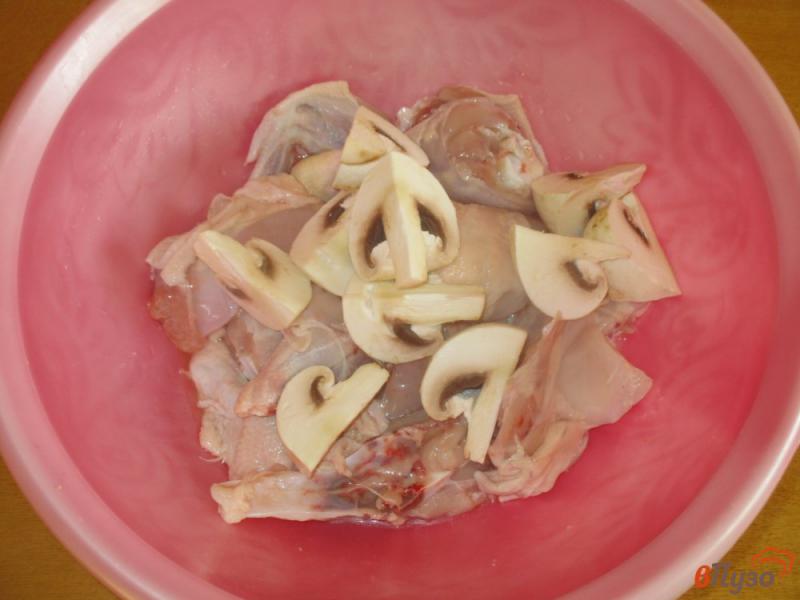 Фото приготовление рецепта: Курица на шпажках с шампиньонами в духовке шаг №2