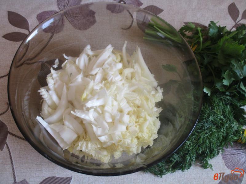 Фото приготовление рецепта: Салат из пекинской капусты с маринованными вешенками шаг №1