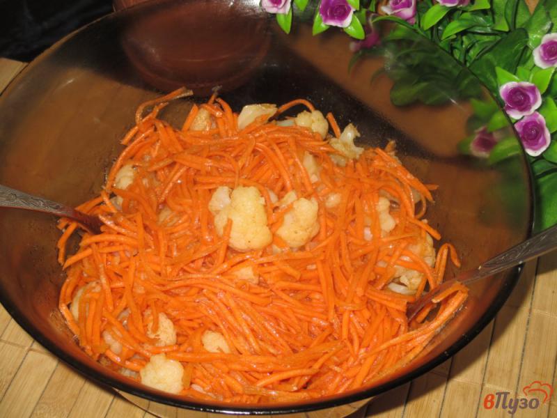 Фото приготовление рецепта: Салат из цветная капусты с морковью по-корейски шаг №8