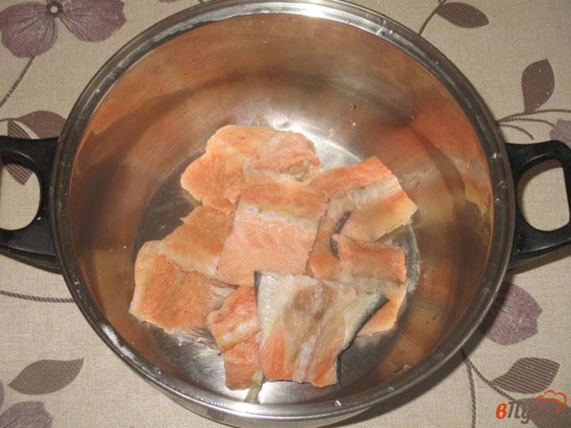 Фото приготовление рецепта: Суп из хребтов семги скукурузой шаг №1
