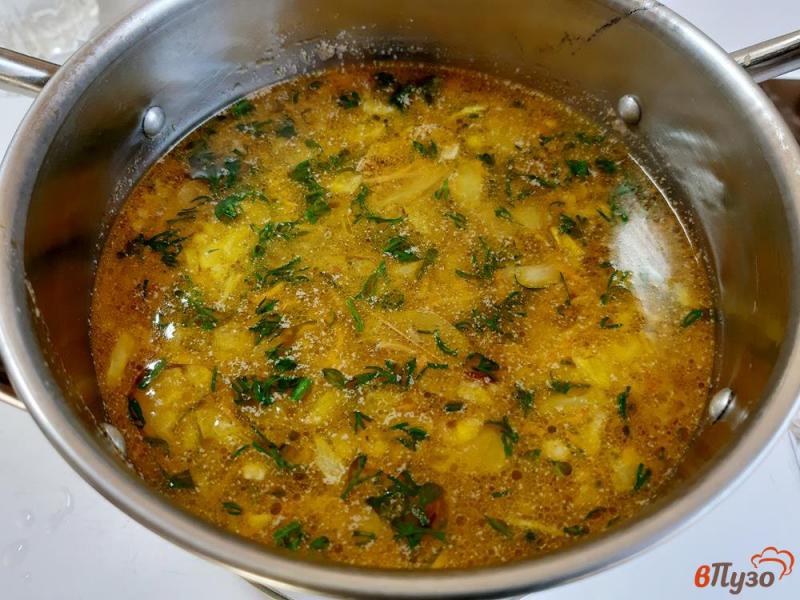 Фото приготовление рецепта: Суп из нежареной гречки с фрикадельками шаг №7