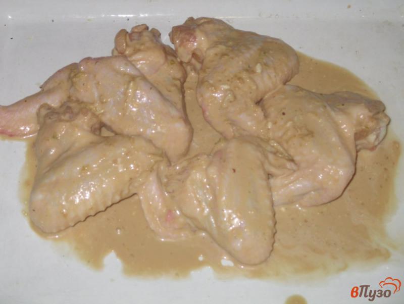 Фото приготовление рецепта: Куриные крылышки запеченные в соево-майонезном маринаде шаг №5