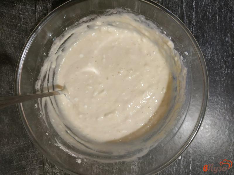 Фото приготовление рецепта: Творожные оладьи на йогурте шаг №4