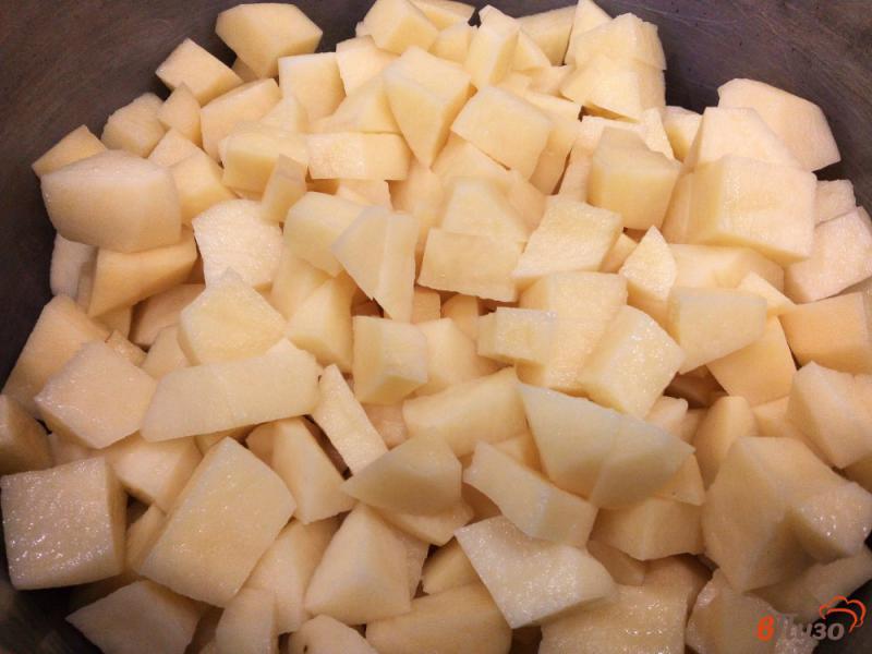 Фото приготовление рецепта: Тушеный картофель с сердцем и овощами шаг №6